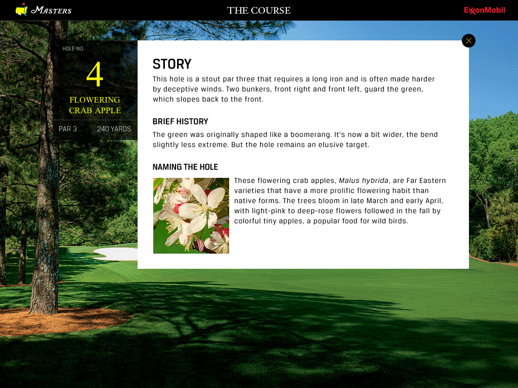2011 Masters iPad App Course Story